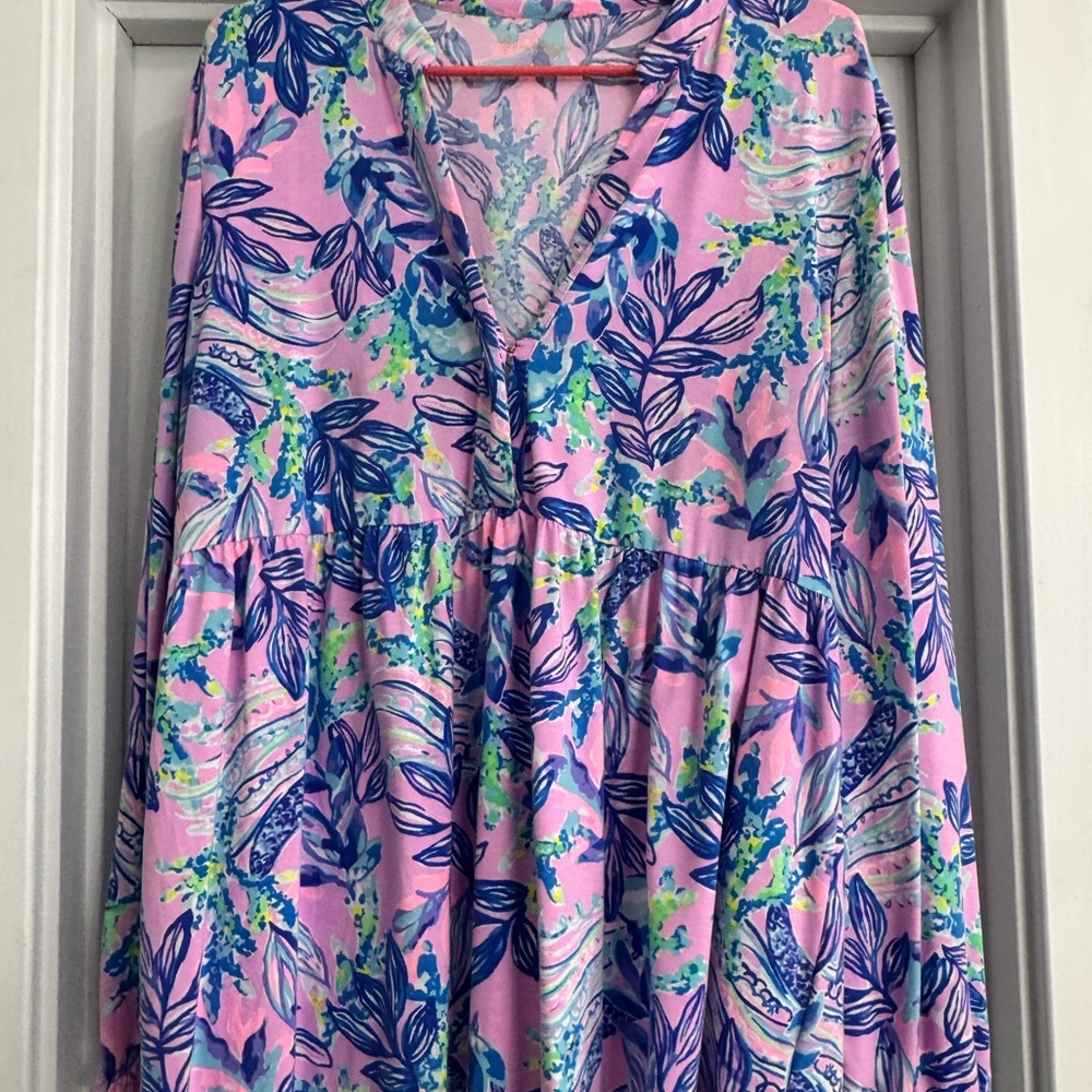 Lilly Pulitzer Pink and Blue Floral Blouse